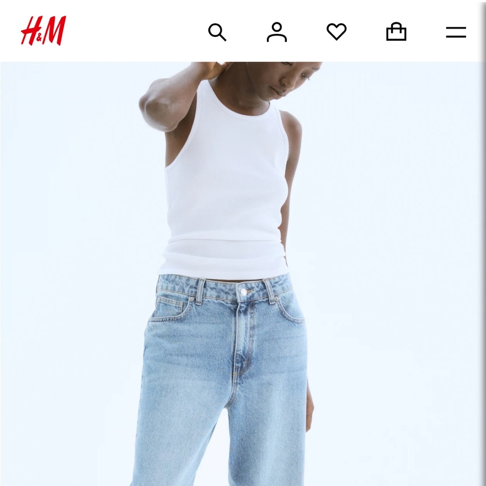 H&M Ribbed Silk-blend Tank Top - Picture 2 of 4
